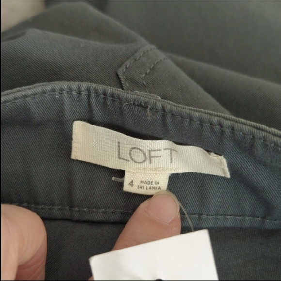 Loft Women's Olive Green Cotton Spandex Pants NWT Size 4 - Picture 7 of 11